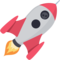 Rocket emoji on Facebook